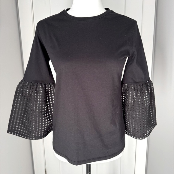 Stella & Dot Bell Sleeve Top - Black - Picture 1 of 5